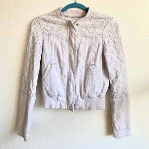 Anthropologie Hei Hei Bomber Jacket in Cream